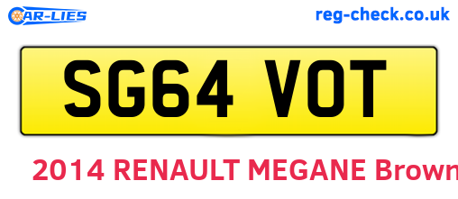 SG64VOT are the vehicle registration plates.