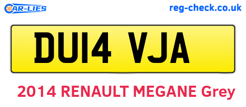 DU14VJA are the vehicle registration plates.