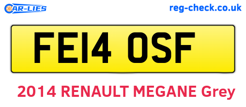 FE14OSF are the vehicle registration plates.
