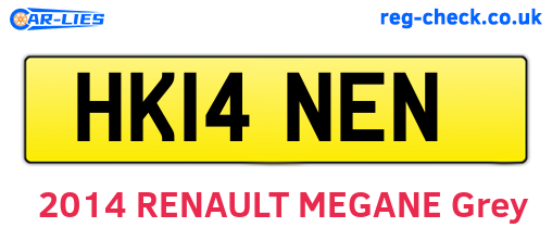 HK14NEN are the vehicle registration plates.