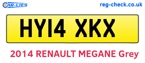 HY14XKX are the vehicle registration plates.