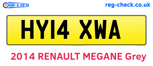 HY14XWA are the vehicle registration plates.