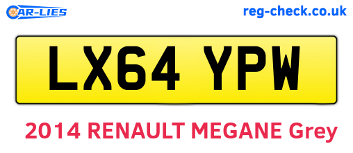 LX64YPW are the vehicle registration plates.