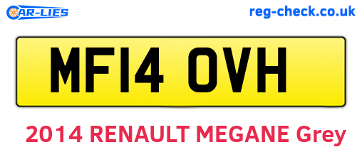 MF14OVH are the vehicle registration plates.