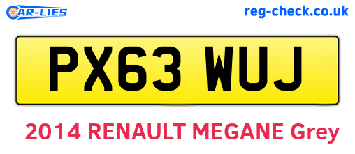 PX63WUJ are the vehicle registration plates.