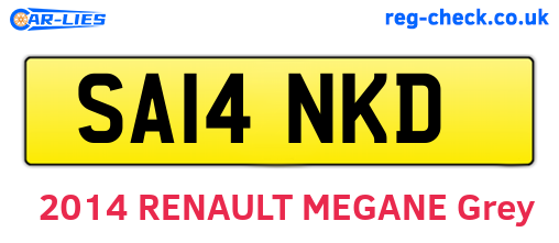 SA14NKD are the vehicle registration plates.