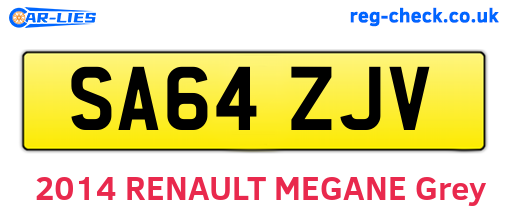 SA64ZJV are the vehicle registration plates.