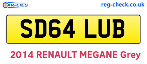 SD64LUB are the vehicle registration plates.