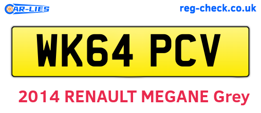 WK64PCV are the vehicle registration plates.