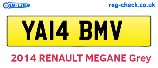 YA14BMV are the vehicle registration plates.