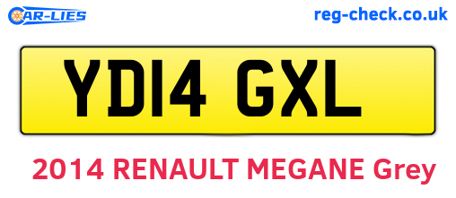 YD14GXL are the vehicle registration plates.