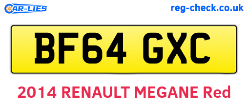 BF64GXC are the vehicle registration plates.