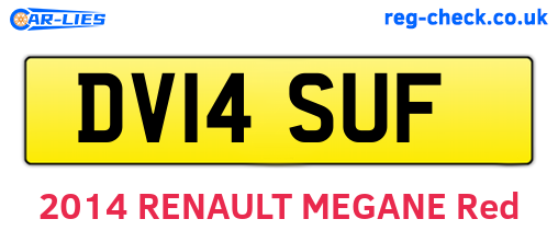DV14SUF are the vehicle registration plates.