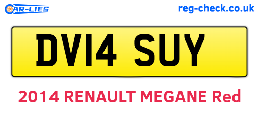 DV14SUY are the vehicle registration plates.