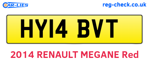 HY14BVT are the vehicle registration plates.