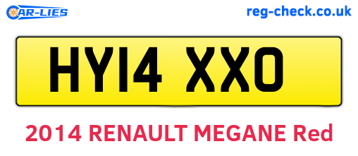 HY14XXO are the vehicle registration plates.