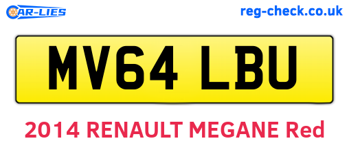 MV64LBU are the vehicle registration plates.