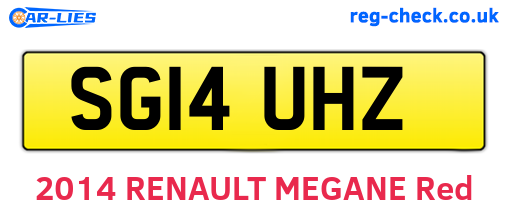 SG14UHZ are the vehicle registration plates.