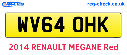 WV64OHK are the vehicle registration plates.