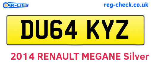 DU64KYZ are the vehicle registration plates.