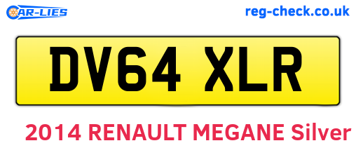 DV64XLR are the vehicle registration plates.