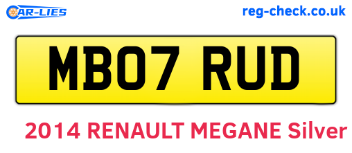 MB07RUD are the vehicle registration plates.