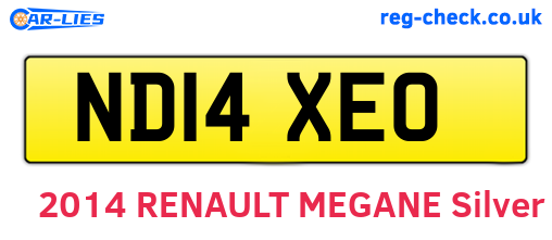 ND14XEO are the vehicle registration plates.