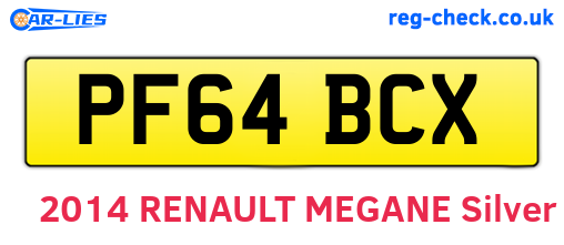 PF64BCX are the vehicle registration plates.