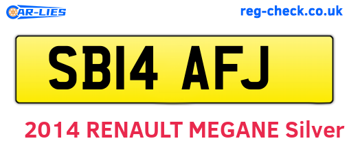 SB14AFJ are the vehicle registration plates.