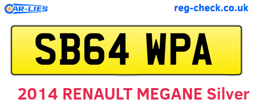 SB64WPA are the vehicle registration plates.