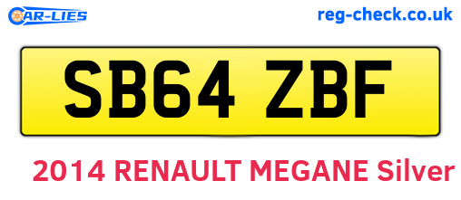 SB64ZBF are the vehicle registration plates.