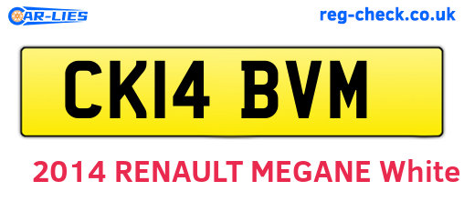 CK14BVM are the vehicle registration plates.