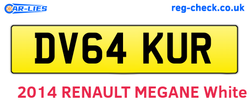 DV64KUR are the vehicle registration plates.