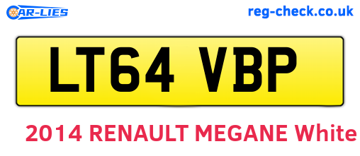 LT64VBP are the vehicle registration plates.