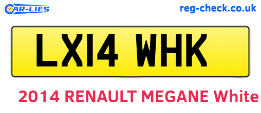 LX14WHK are the vehicle registration plates.