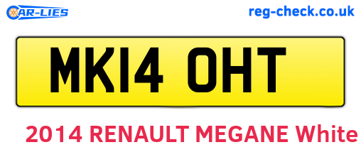 MK14OHT are the vehicle registration plates.
