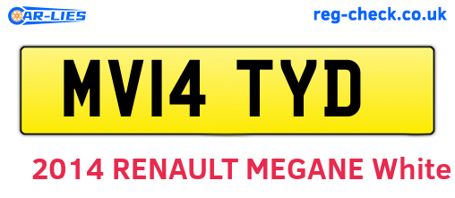 MV14TYD are the vehicle registration plates.