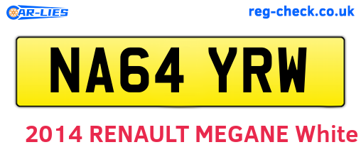 NA64YRW are the vehicle registration plates.