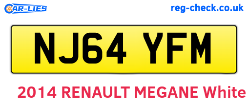 NJ64YFM are the vehicle registration plates.