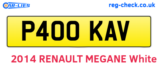 P400KAV are the vehicle registration plates.