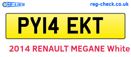 PY14EKT are the vehicle registration plates.