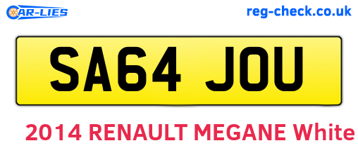 SA64JOU are the vehicle registration plates.