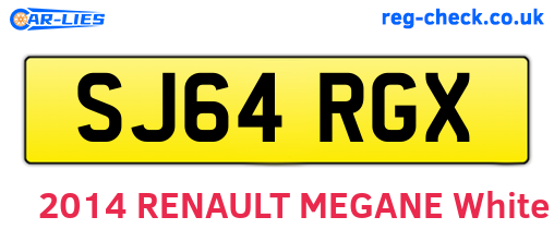 SJ64RGX are the vehicle registration plates.