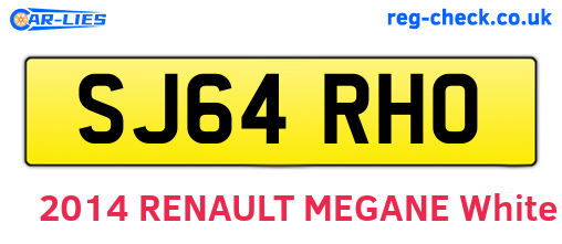 SJ64RHO are the vehicle registration plates.