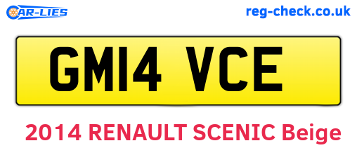 GM14VCE are the vehicle registration plates.