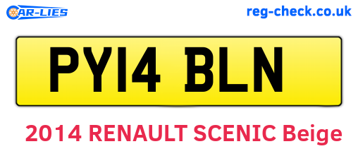 PY14BLN are the vehicle registration plates.