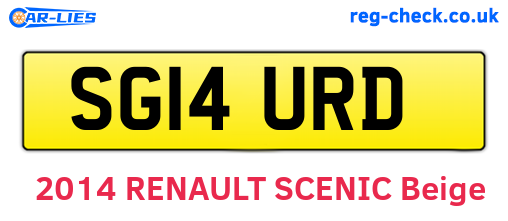 SG14URD are the vehicle registration plates.