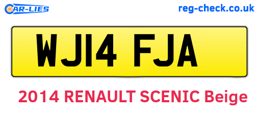 WJ14FJA are the vehicle registration plates.