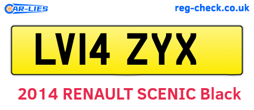 LV14ZYX are the vehicle registration plates.