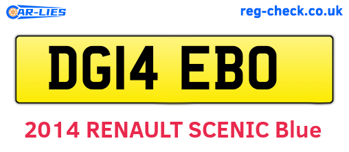 DG14EBO are the vehicle registration plates.